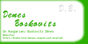 denes boskovits business card